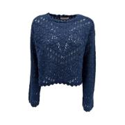 Round-neck Knitwear Twinset , Blue , Dames