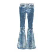 Vintage Flare Jeans met Distressed Details Diesel , Blue , Dames