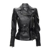 Leather outerwear Alexander McQueen , Black , Dames