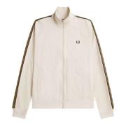 Contrasterend Tape Track Jacket Fred Perry , White , Heren