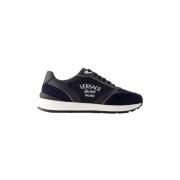 Pre-owned Leather sneakers Versace Pre-owned , Blue , Heren