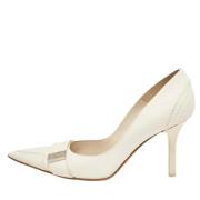 Pre-owned Leather heels Dior Vintage , White , Dames