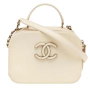 Pre-owned Leather handbags Chanel Vintage , White , Dames