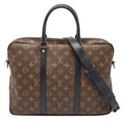 Pre-owned Leather briefcases Louis Vuitton Vintage , Brown , Heren