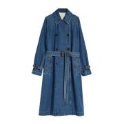 2415011041600 002 Denim Trench Coat Max Mara , Blue , Dames