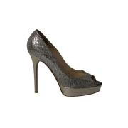 Pre-owned Polyester heels Jimmy Choo Pre-owned , Gray , Dames