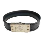 Pre-owned Leather bracelets Louis Vuitton Vintage , Black , Heren