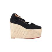 Pre-owned Canvas espadrilles Christian Louboutin Pre-owned , Black , D...