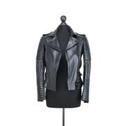 Pre-owned Leather outerwear Burberry Vintage , Black , Dames