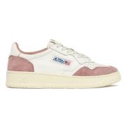 Vintage Lage Leren Sneaker Wit & Roze Autry , Multicolor , Heren