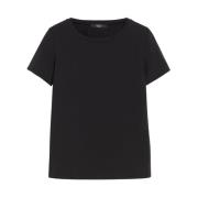 Basis Katoenen T-Shirt Max Mara Weekend , Black , Dames