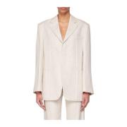 Beige Linnen Blazer Jacquemus , Beige , Dames