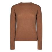 Bruine Kasjmier Gebreide Trui met Open Motief Max Mara , Brown , Dames