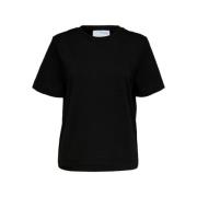 Essential SS Boxy Tee Selected Femme , Black , Dames