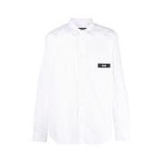 Wit Basic Logo Overhemd Versace Jeans Couture , White , Heren