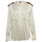 Pre-owned Satin tops Balmain Pre-owned , White , Dames