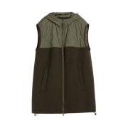 Gewatteerd vest met capuchon en luxe wol Max Mara Weekend , Green , Da...