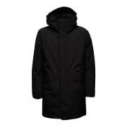 Zwarte Gore-tex Hooded Lange Donsjas Goldwin , Black , Heren