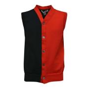 Rode Color Block Gebreide Vest Comme des Garçons , Multicolor , Heren