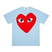 Rode Hart T-shirt Comme des Garçons Play , Blue , Heren