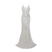 Maxi-jurk met Polkadotprint Balmain , White , Dames