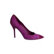 Pre-owned Leather heels Yves Saint Laurent Vintage , Purple , Dames