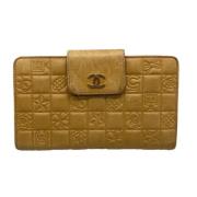 Pre-owned Leather wallets Chanel Vintage , Beige , Dames