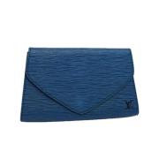 Pre-owned Leather clutches Louis Vuitton Vintage , Blue , Dames