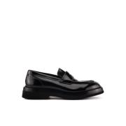 Zwarte leren heren loafers Santoni , Black , Heren