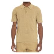 Donkergele Linnen Polo Shirt Roberto Collina , Yellow , Heren