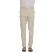 Slim Fit Ivory Twill Stretch Broek PT Torino , Beige , Heren