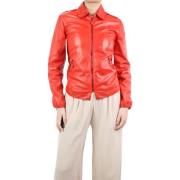 Pre-owned Leather outerwear Bottega Veneta Vintage , Red , Dames