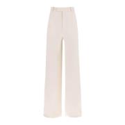 Crepe Satin Palazzo Broek Saint Laurent , White , Dames