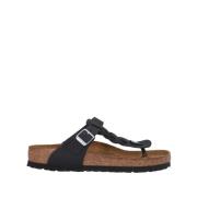 Gizeh Oiled Leather Sandalen Birkenstock , Black , Dames