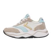 Suede and technical fabric sneakers Club108. Voile Blanche , Beige , D...