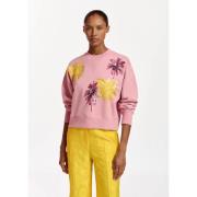 Roze Geborduurde Fuze Sweater Essentiel Antwerp , Multicolor , Dames