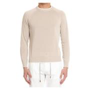 Sand Katoenen Crewneck Sweater Eleventy , Beige , Heren