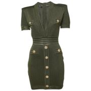 Pre-owned Knit dresses Balmain Pre-owned , Green , Dames