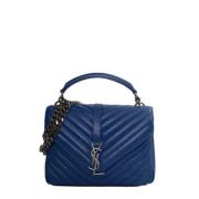 Pre-owned Leather handbags Yves Saint Laurent Vintage , Blue , Dames