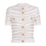 Zebra gebreide vest Balmain , Multicolor , Dames