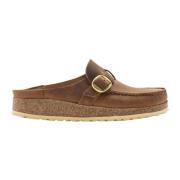 Cognac Olie Big Buckle Muilezel Birkenstock , Brown , Dames