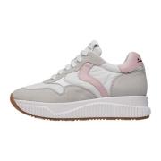 Suede and technical fabric sneakers Lana Voile Blanche , Pink , Dames