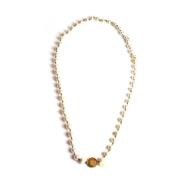 Pre-owned Metal necklaces Chanel Vintage , White , Dames