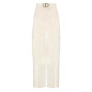 Wide Trousers Twinset , Beige , Dames