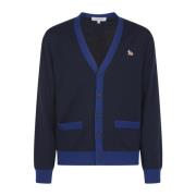 Baby Fox Patch Cardigan Sweaters Maison Kitsuné , Blue , Heren