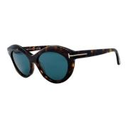 Ovale Trendy Zonnebril Tf1111 Tom Ford , Brown , Dames