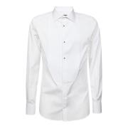 Witte Katoenen Overhemd met Plastron Dolce & Gabbana , White , Heren