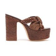 Heeled Mules Casadei , Brown , Dames