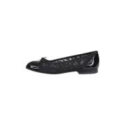 Pre-owned Leather flats Chanel Vintage , Black , Dames