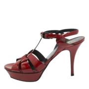 Pre-owned Leather sandals Yves Saint Laurent Vintage , Red , Dames